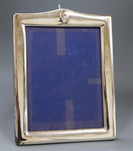 A continental 925 silver rectangular photograph frame, 30cm.